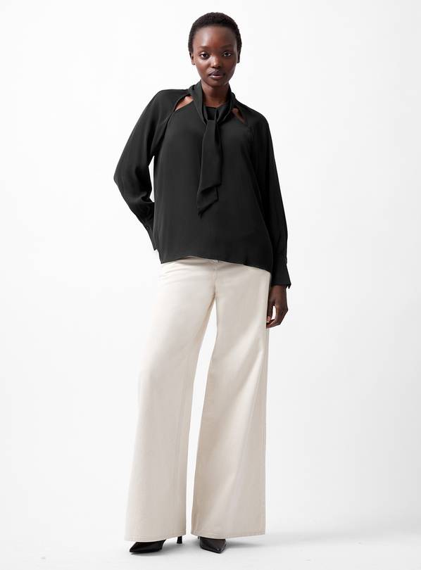 FRENCH CONNECTION Carmen Crepe Tie Blouse XL