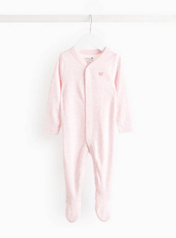 Pink Heart Print Little Sister Sleepsuit 12-18 months