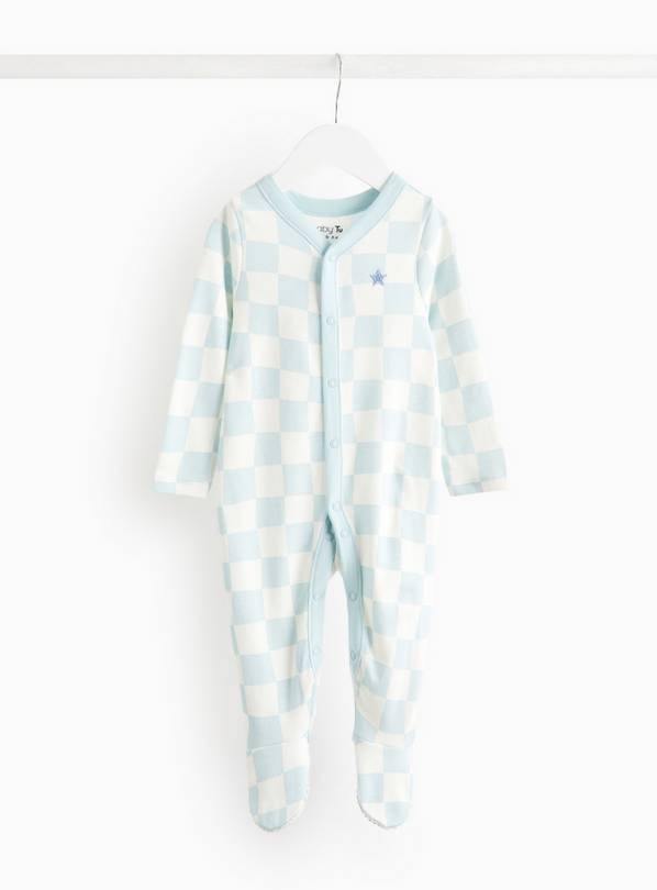 Blue Checkerboard Little Brother Sleepsuit Up to 1 mth