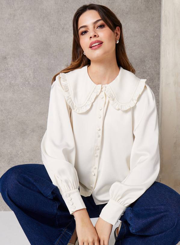 EVERBELLE Cream Button Collared Blouse  18