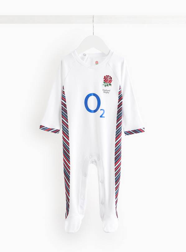 White England Rugby Sleepsuit 12-18 months