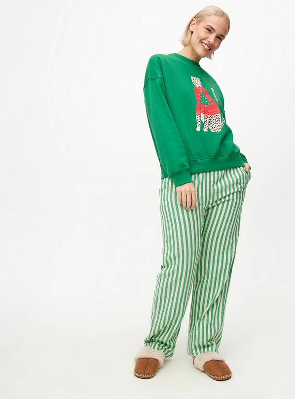 Tu X Scion Lionel Christmas Print Green Pyjama Set 8