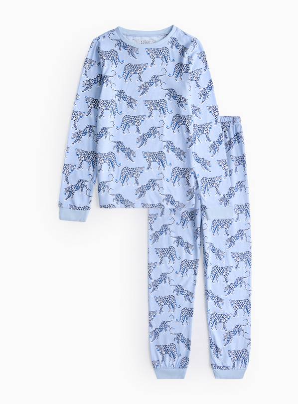 Blue Leopard Printed Pyjamas 11-12 years