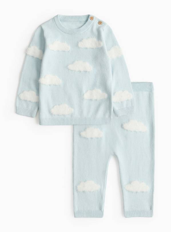 Blue Cloud Knitted Jumper & Leggings Set  9-12 months