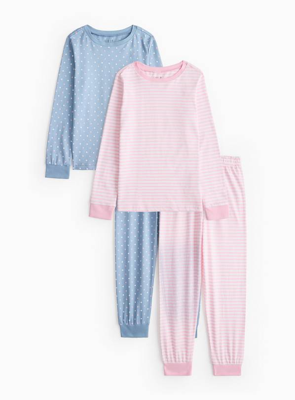 Stripe & Spotted Print Pyjama Sets 2 Pack 2-3 years