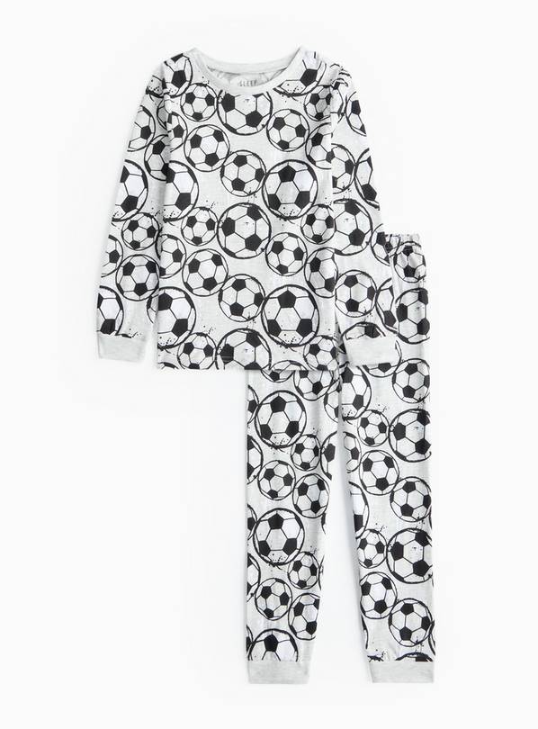 Grey Marl Football Print Pyjamas 1-2 years