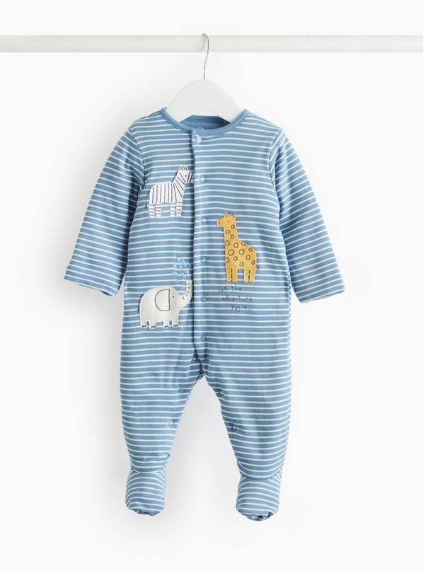 Blue Stripe Safari 2.5 Tog Sleepsuit 3-6 months