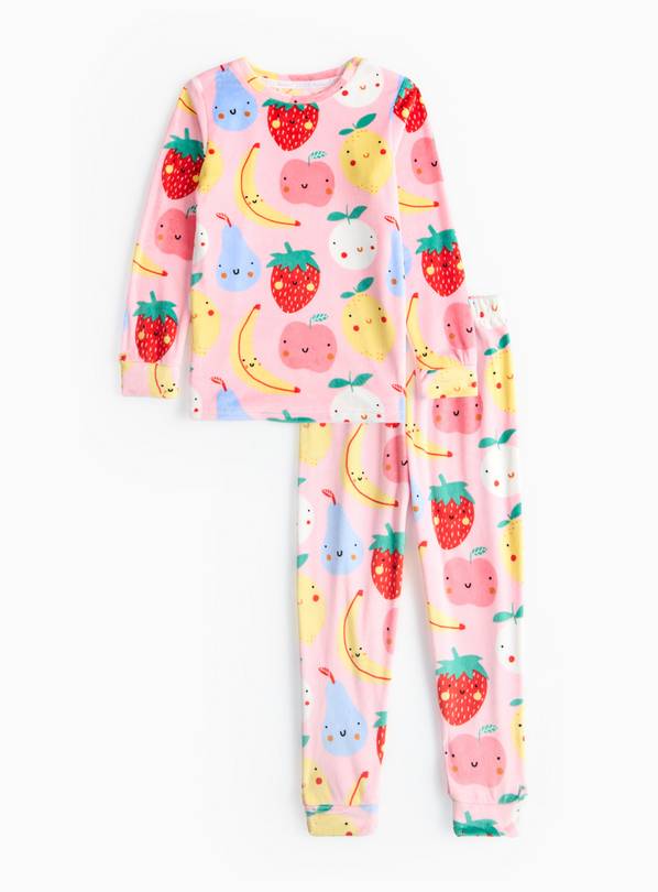 Pink Fruit Character Print Slinky Pyjamas 1-2 years