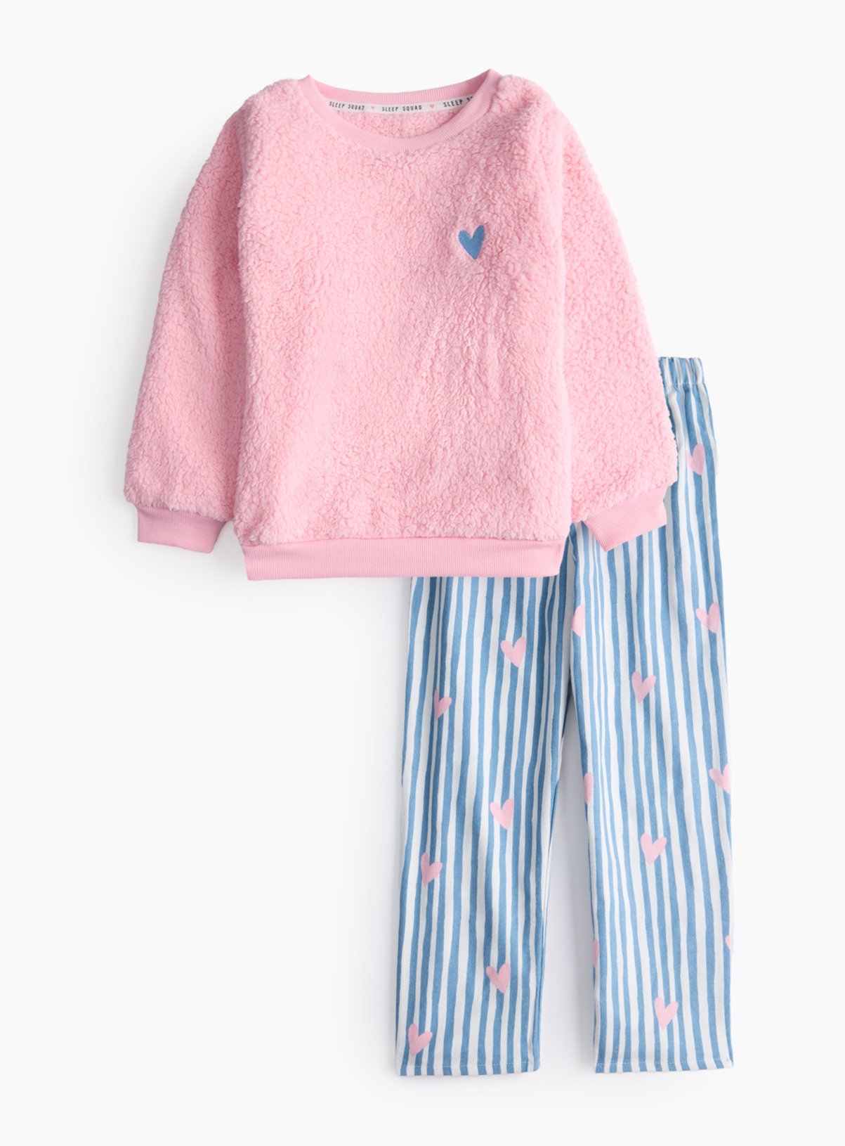 Borg Sweatshirt & Stripe Trouser Set 8-9 years