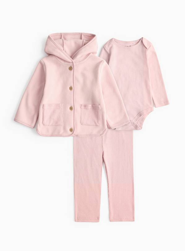 Pink Jacket & Leggings 3 Piece Set 9-12 months