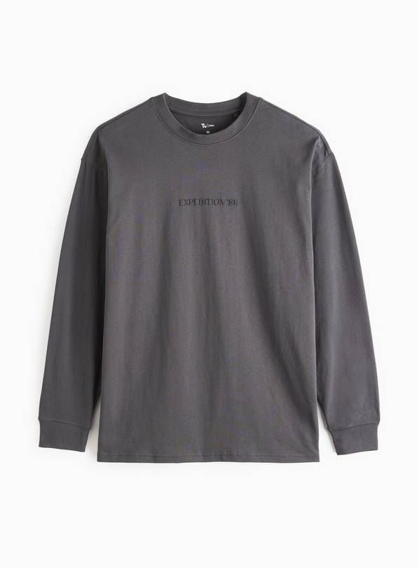 Charcoal Bike Graphic Long Sleeve T-Shirt XL