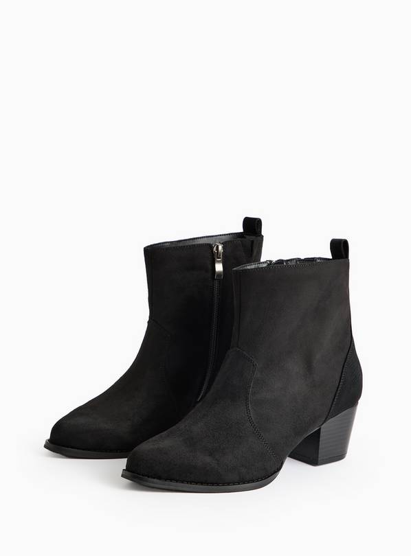 Western Wide-Fit Black Ankle Boots 9