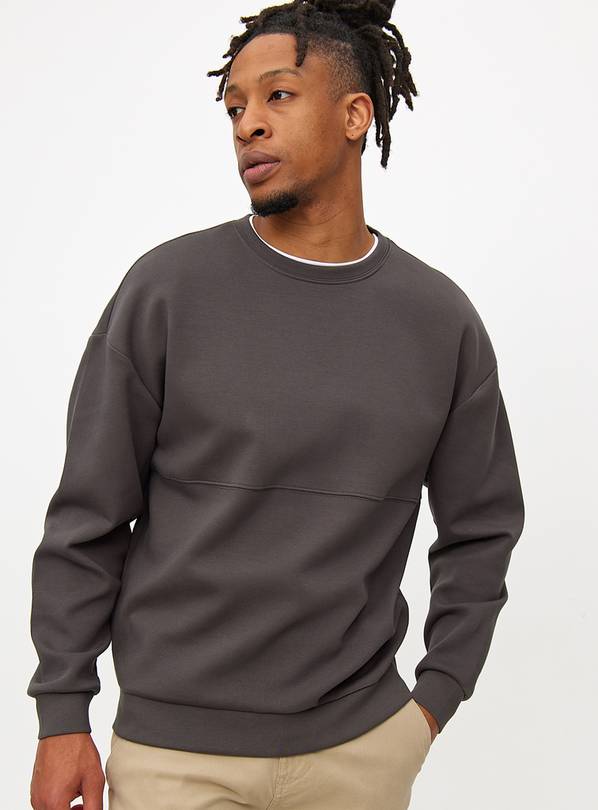 Grey Crew Neck Relaxed Sweatshirt XXXL