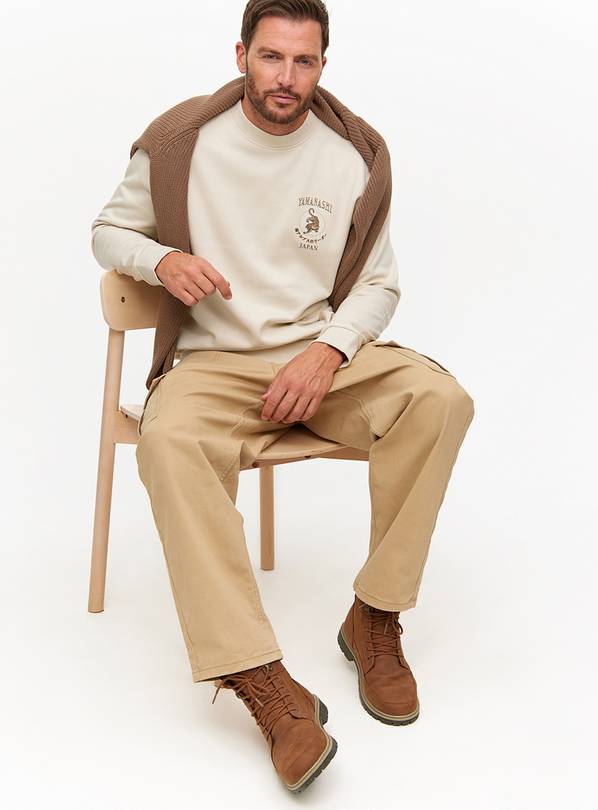Cream Yamanashi Crew Neck Tiger Sweatshirt XXL