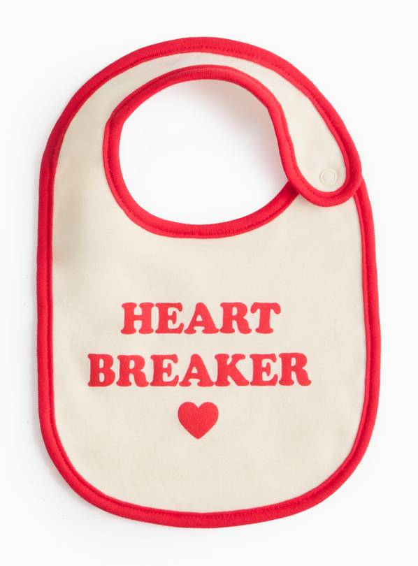 Valentines Beige Heartbreaker Slogan Bib One Size