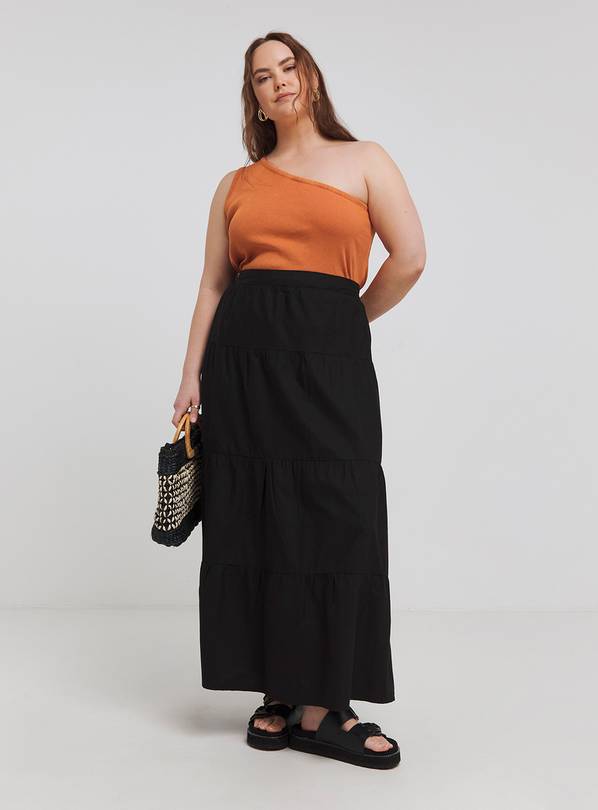 SIMPLY BE Tiered Cotton Maxi Skirt 20