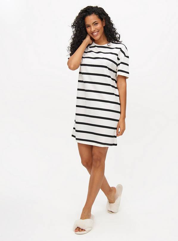 Monochrome Stripe Nightdress S