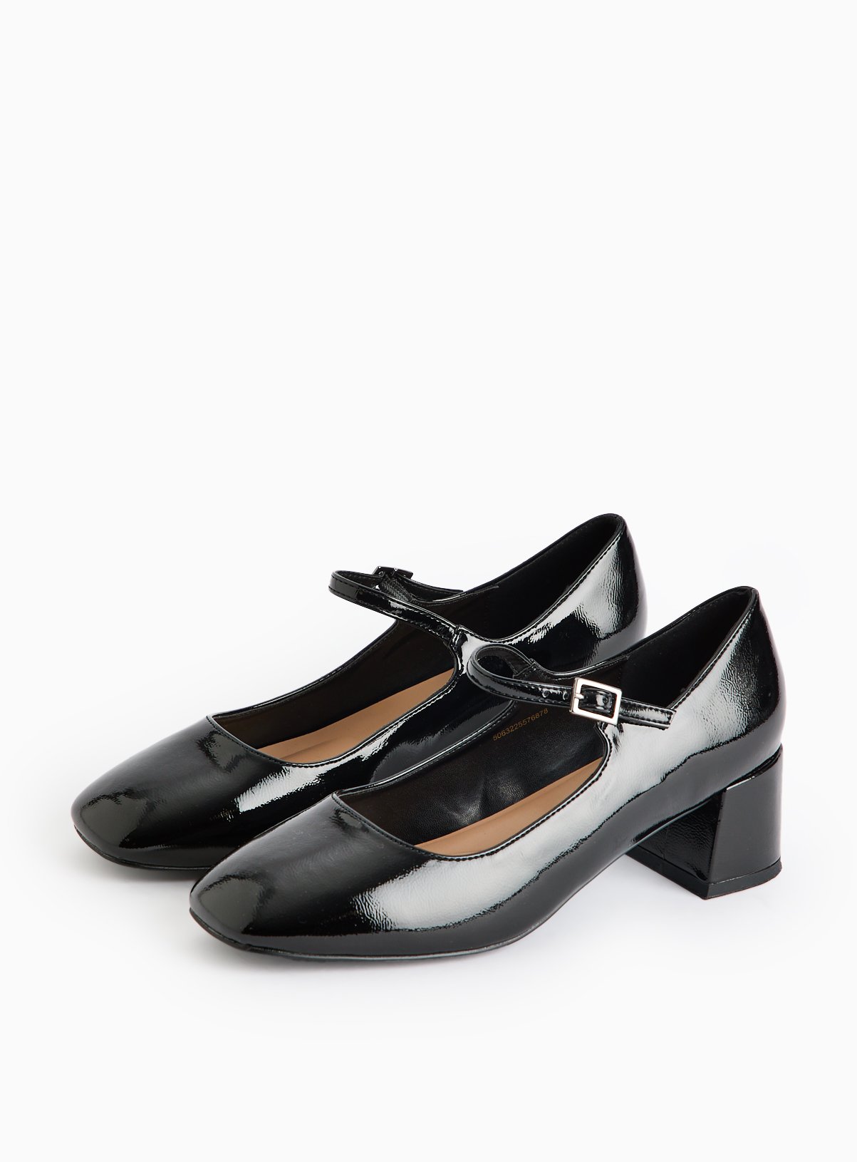 Black Patent Wide-Fit Block Heel Mary-Jane Shoes 5