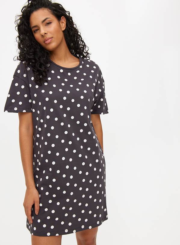 Monochrome Polka Dot Nightdress XXL