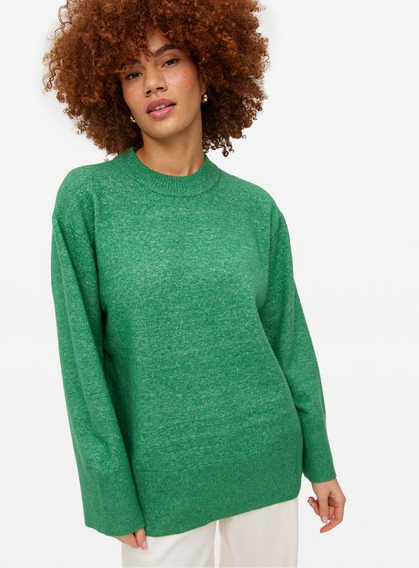 Green Relaxed Cosy Crew Neck Jumper 10