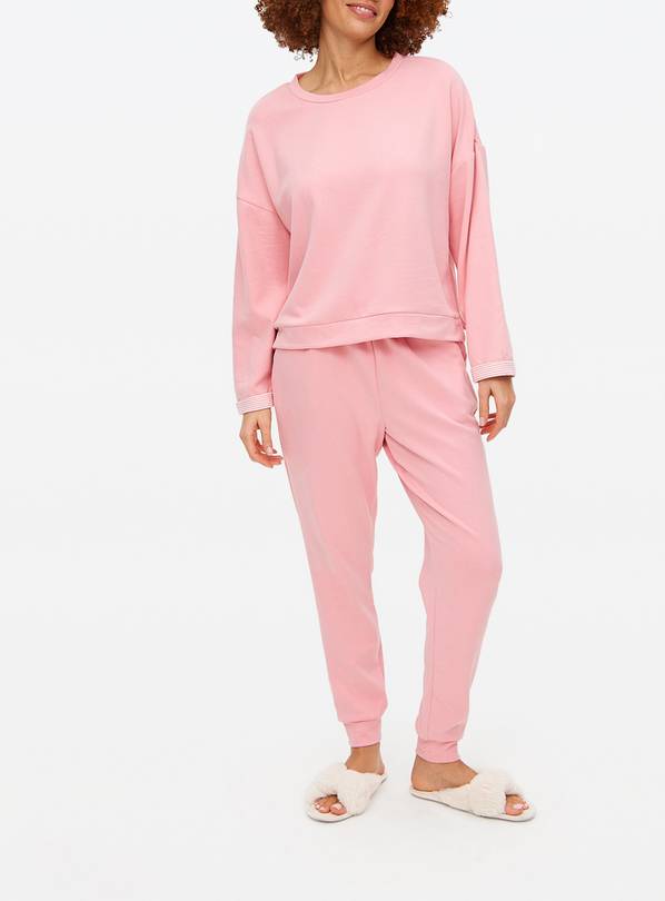 Pink Cuffed Co-ord Pyjama Bottoms L