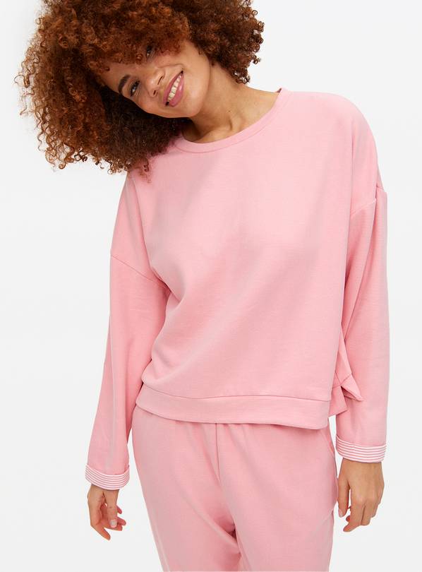 Pink Stripe Cuff Co-ord Pyjama Top S