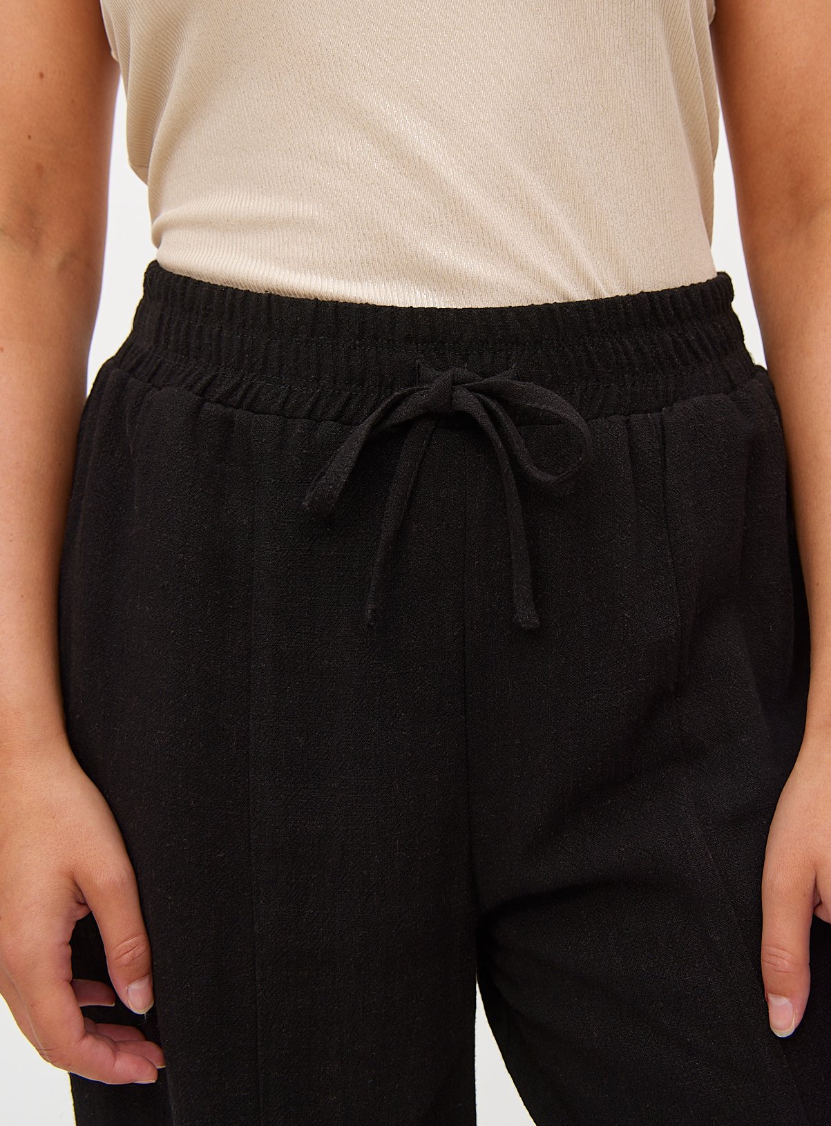 Black Linen Blend Barrel Leg Trousers 20 - Image 2 thumbnail