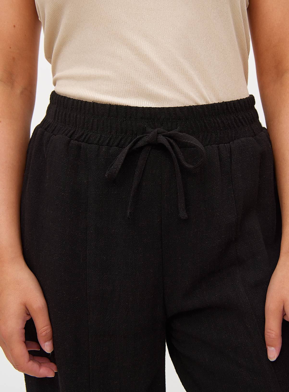 Black Linen Blend Barrel Leg Trousers 20 - Image 2