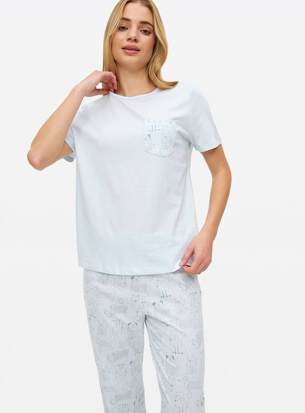 Light Blue Dog Printed Pyjamas  XL