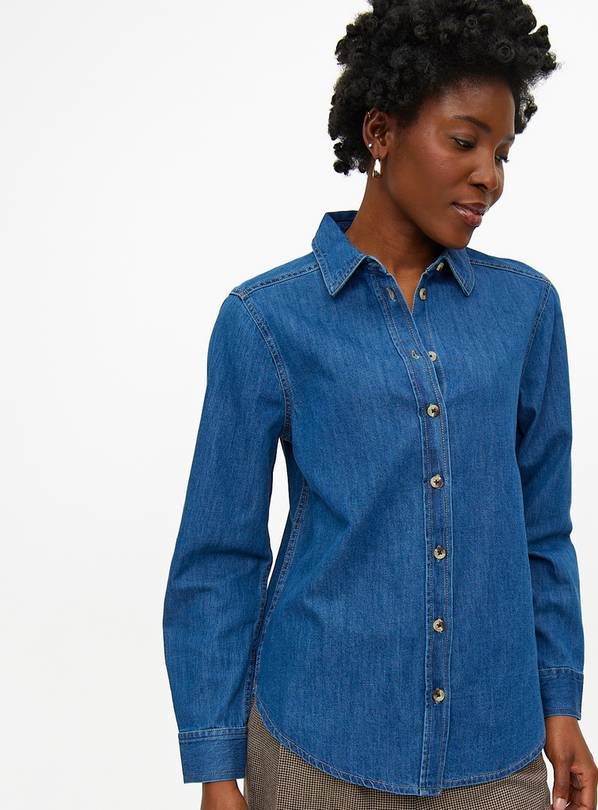 Mid Denim Long Sleeve Shirt 10