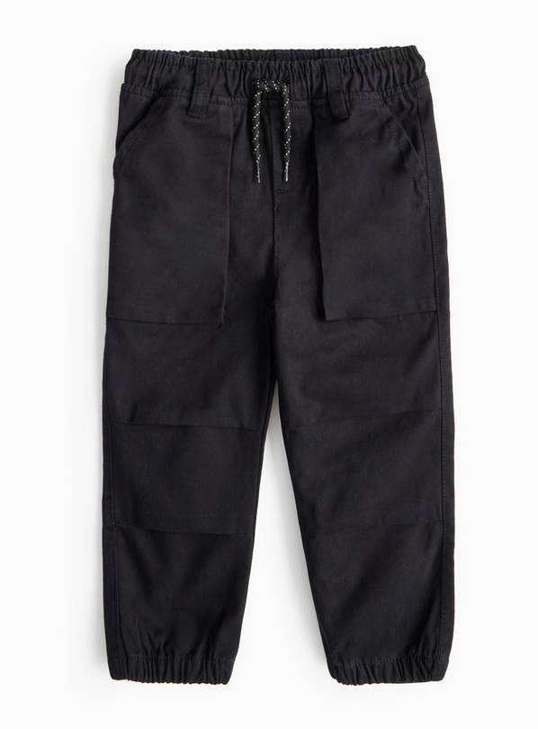 Black Woven Cargo Trousers 1-2 years