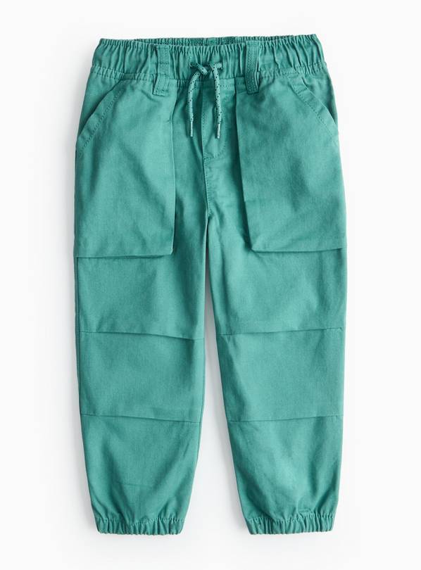 Green Woven Cargo Trousers 2-3 years