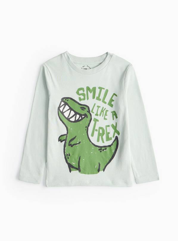 Green Dinosaur Print Long Sleeve T-Shirt 1-2 years