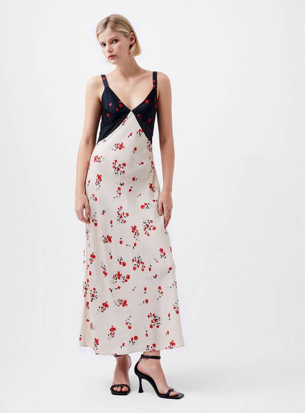 FRENCH CONNECTION Floramour Ennis Satin Slip Dress 16