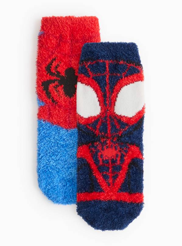 Spider-Man Fluffy Cosy Socks 2 Pack 6-8.5