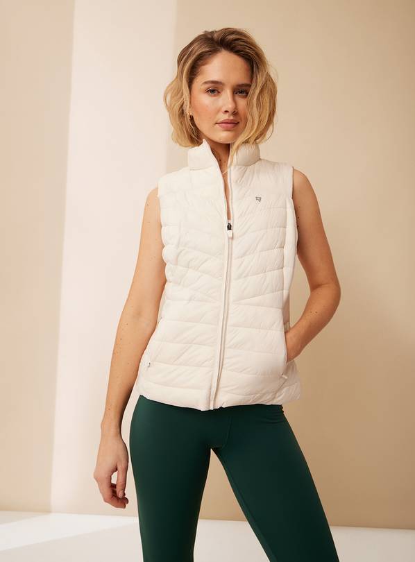 REAKTIV Cream Padded Funnel Neck Gilet With Pockets L