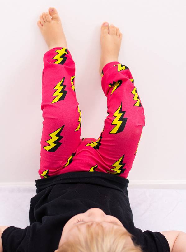 FRED & NOAH Pink Bolt Leggings 6-12 months
