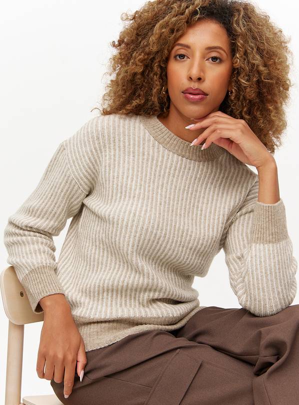 Neutral Stripe Crew Neck Jumper 16