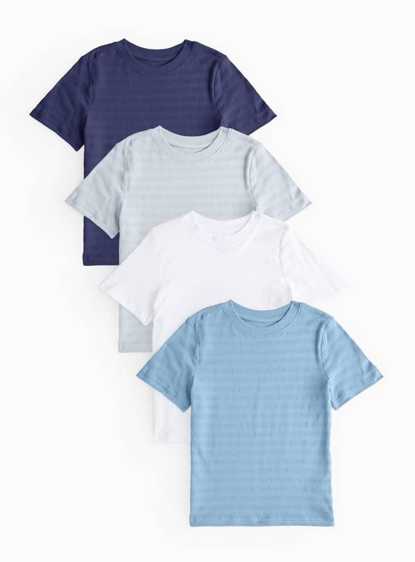 Blue Texture Stripe T-Shirt 4 Pack 5 years