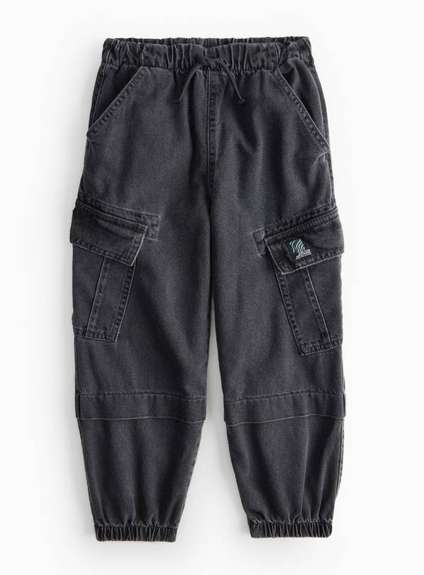 Washed Black Denim Cargo Trousers 13 years