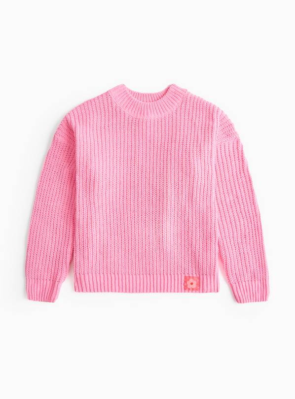 Pink Crew Neck Knitted Jumper 5 years