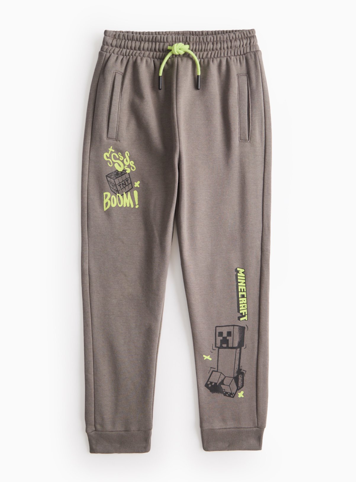 Minecraft Grey Neon Contrast Graphic Joggers 12 years