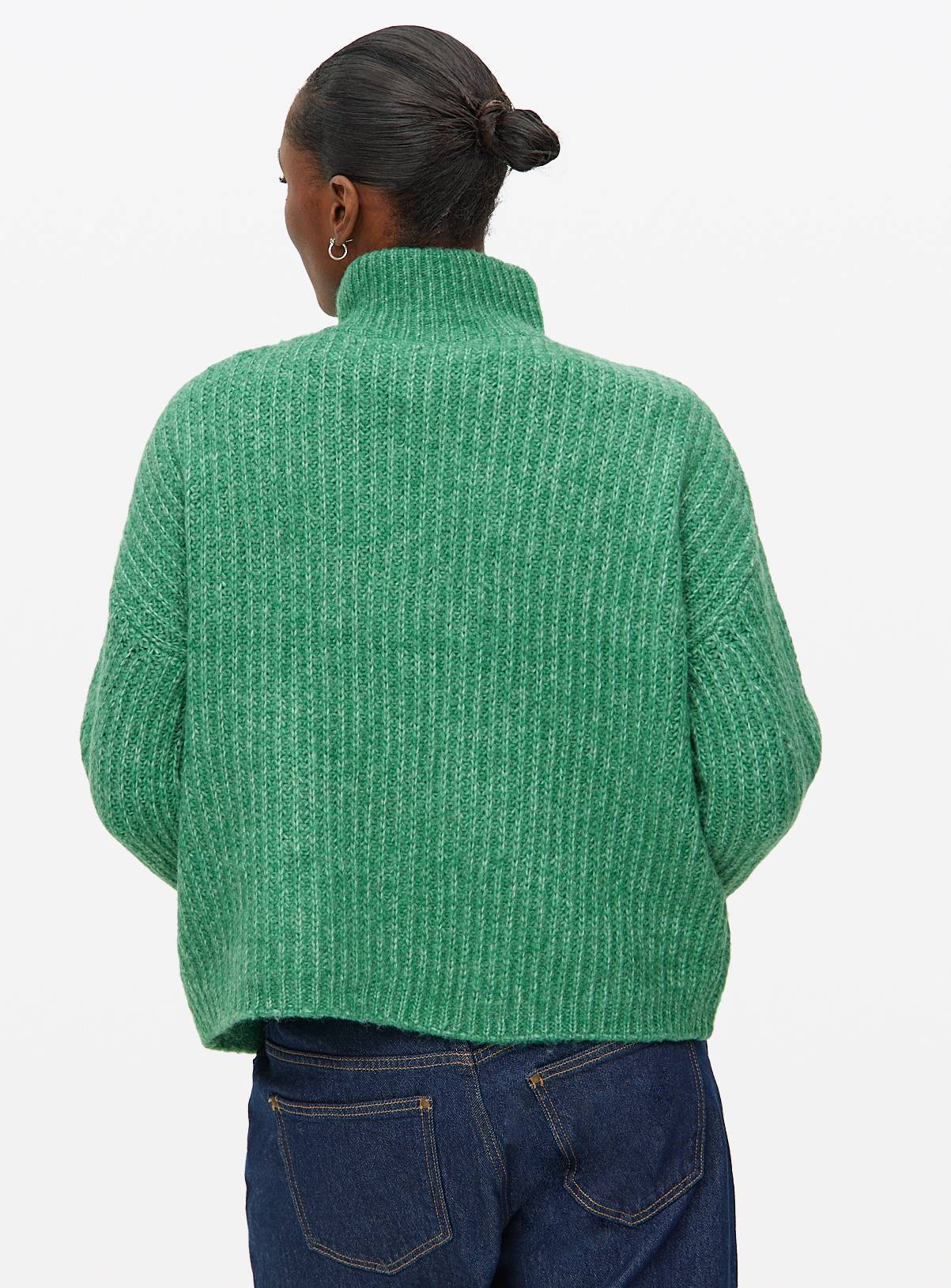 Green Funnel Neck Knitted Jumper 16 - Image 4