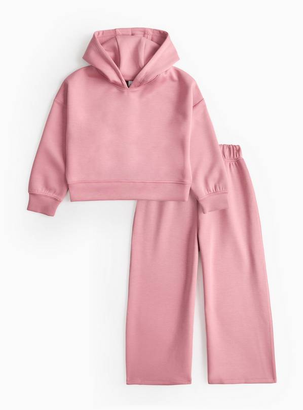 Pink Scuba Hoodie & Joggers Set 11 years