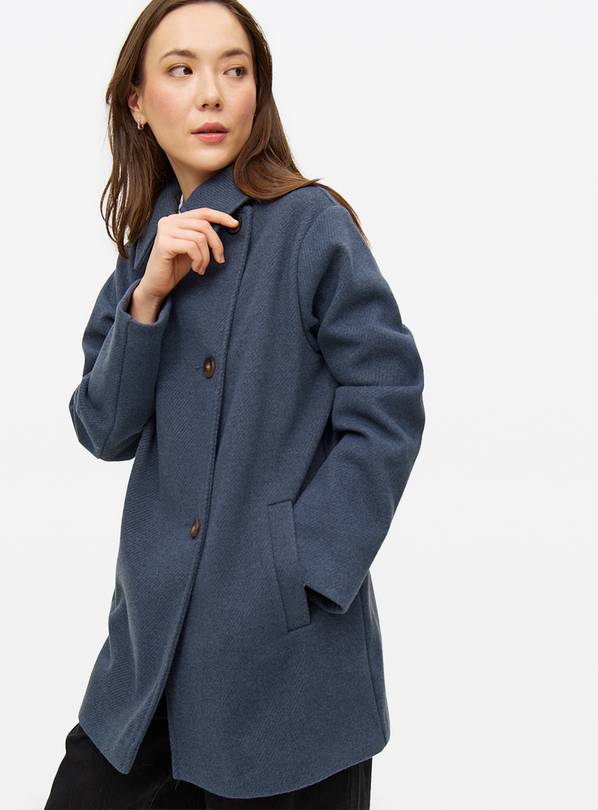 Navy Asymmetrical Tailored Coat L