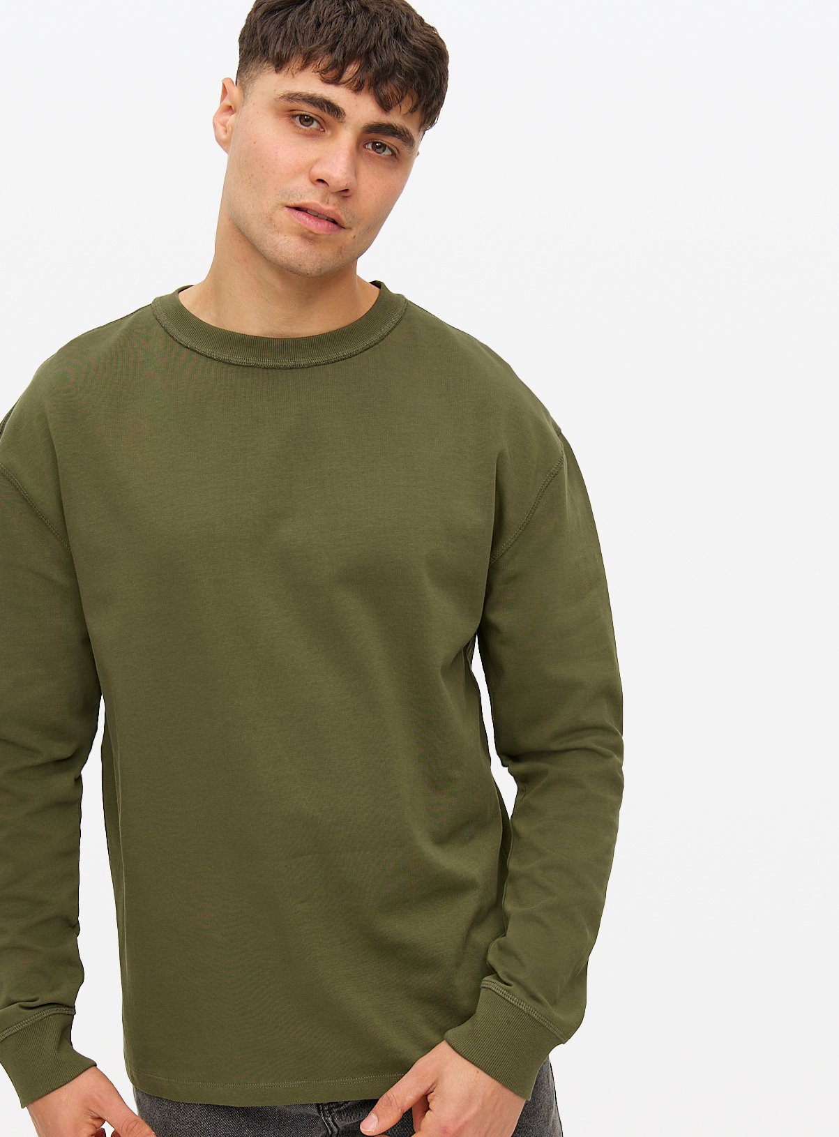 Khaki Midweight Long Sleeve Top L