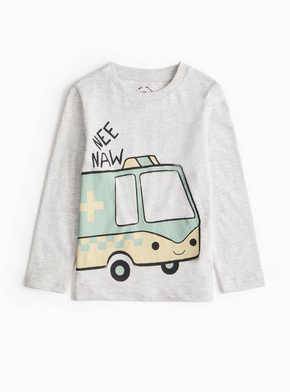 Grey Nee Naw Ambulance Long Sleeve T-Shirt 1-2 years