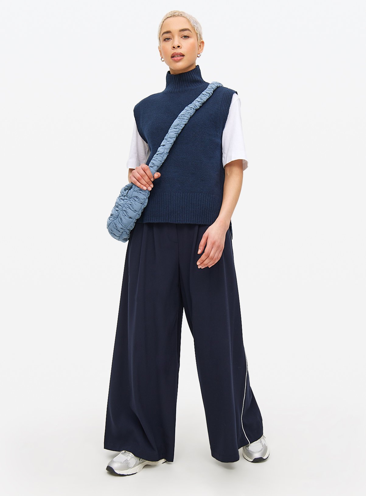 Navy High Neck Knitted Vest 20 - Image 2 thumbnail
