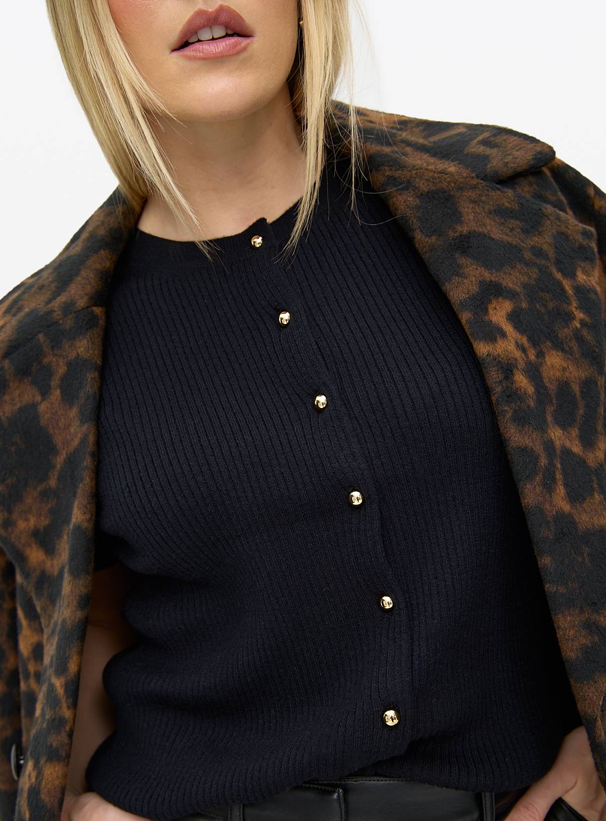 Black Ribbed Short Sleeve Cardigan 20 - Image 3