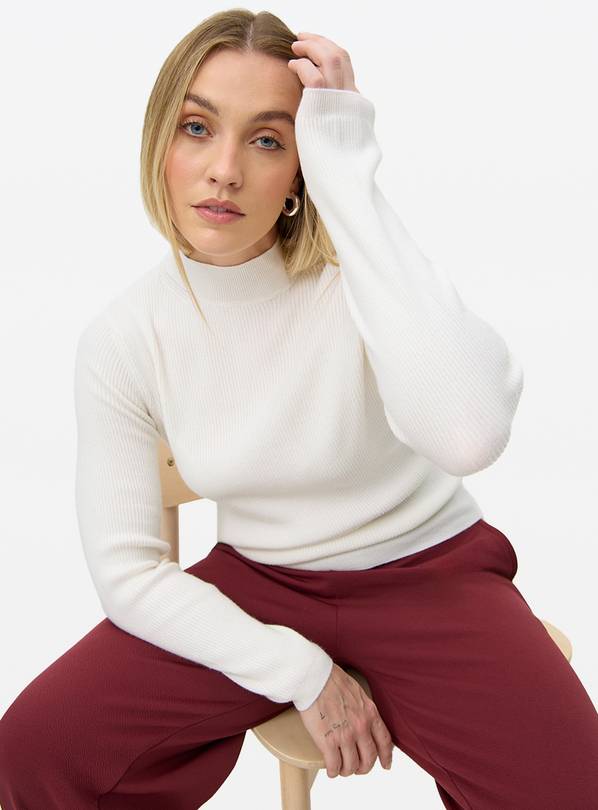 Cream Turtle Neck Ribbed Jumper 14